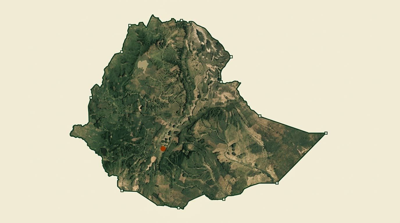 Éthiopie, risque standard. Repère : Sidama et les zones arabica du sud