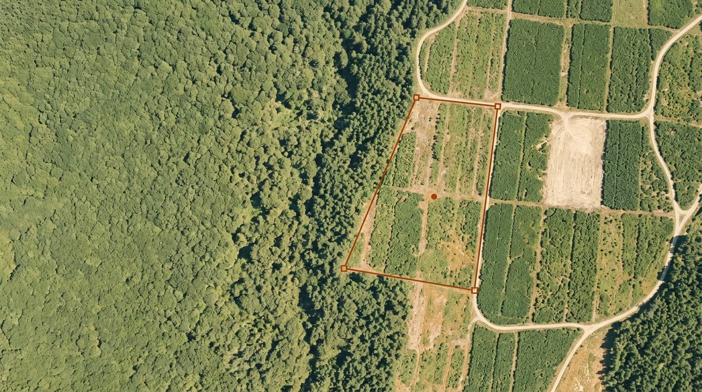 Les blocs de récolte dépassent presque toujours 4 hectares, le bois dépose donc des polygones